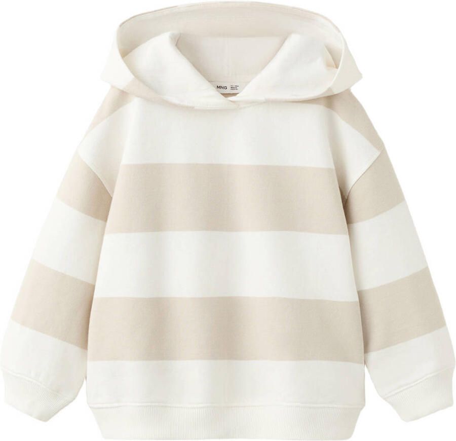 Mango Kids gestreepte hoodie ecru