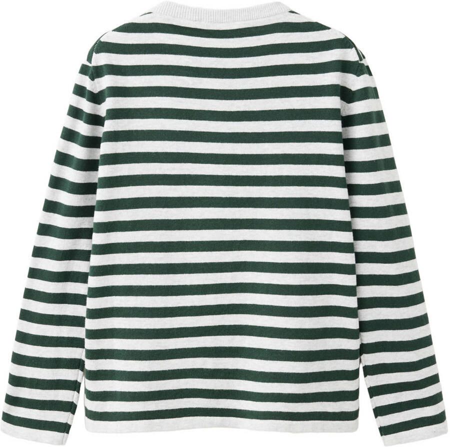 Mango Kids gestreepte longsleeve donkergroen - Foto 2