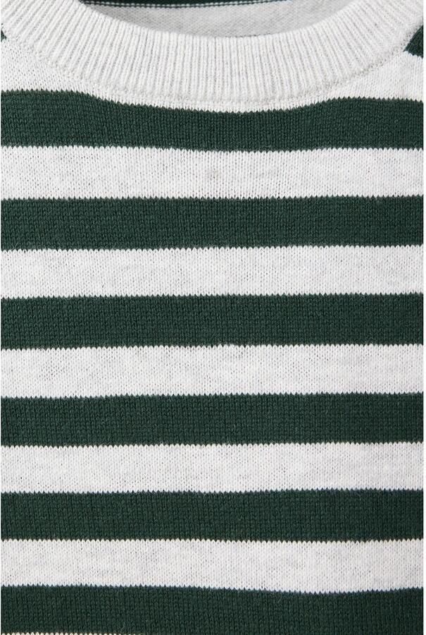 Mango Kids gestreepte longsleeve donkergroen - Foto 3