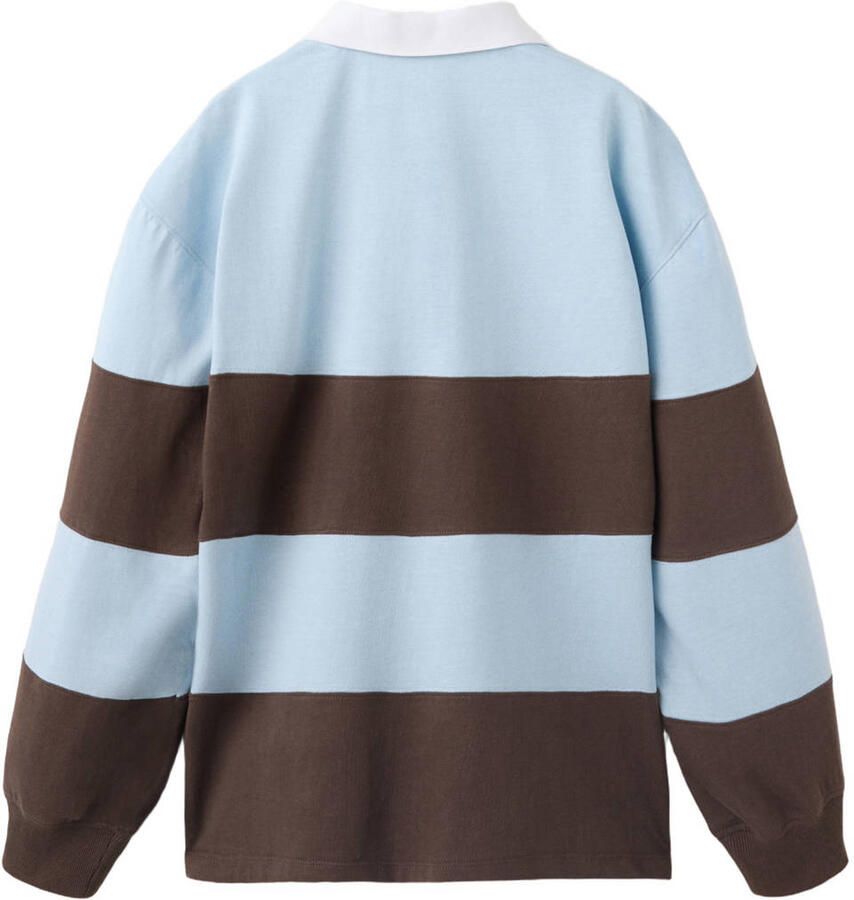 Mango Kids gestreepte longsleeve lichtblauw bruin - Foto 2