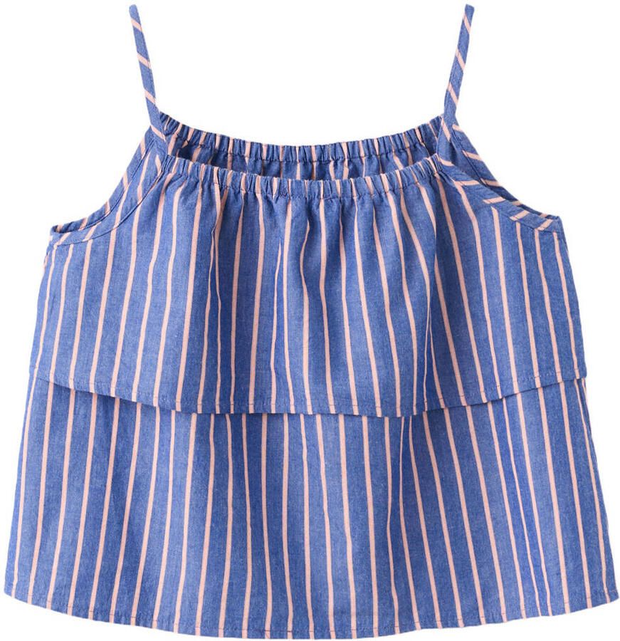 Mango Kids gestreepte mouwloze top blauw - Foto 2