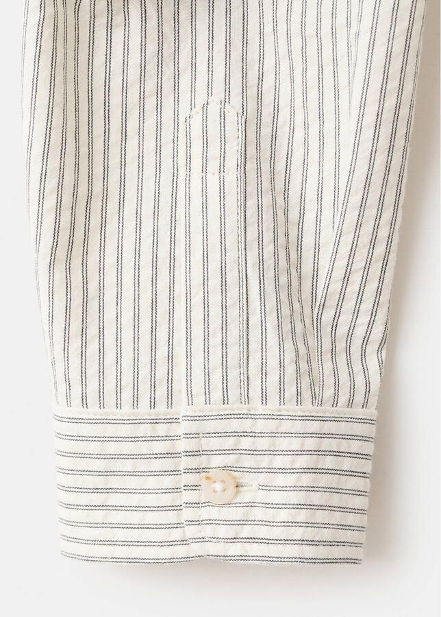 Mango Kids gestreepte overhemd beige - Foto 3