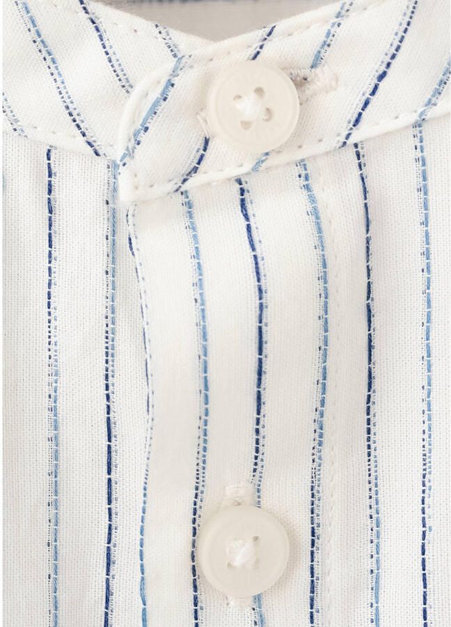 Mango Kids gestreepte overhemd blauw - Foto 3