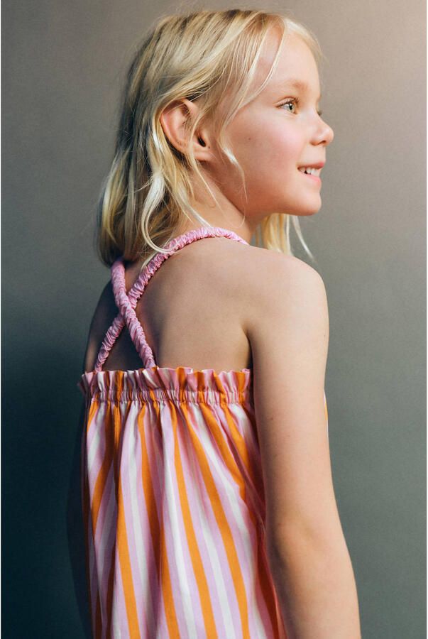 Mango Kids gestreepte playsuit roze - Foto 2