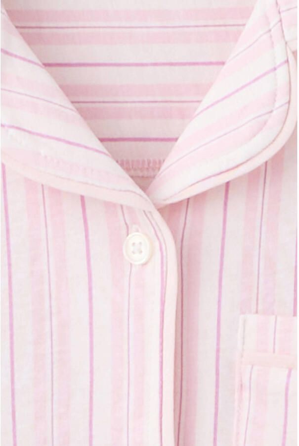 Mango Kids gestreepte pyjama lichtroze paars ecru - Foto 2