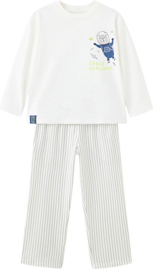 Mango Kids gestreepte pyjama wit