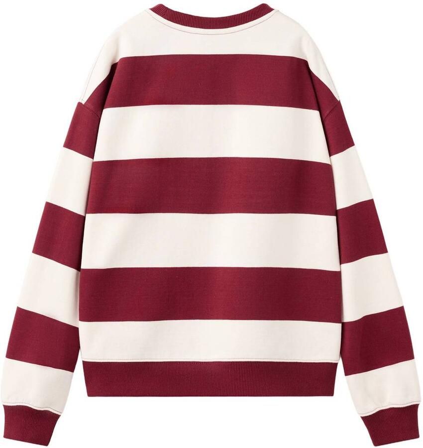 Mango Kids gestreepte sweater donkerrood wit Streep - Foto 2