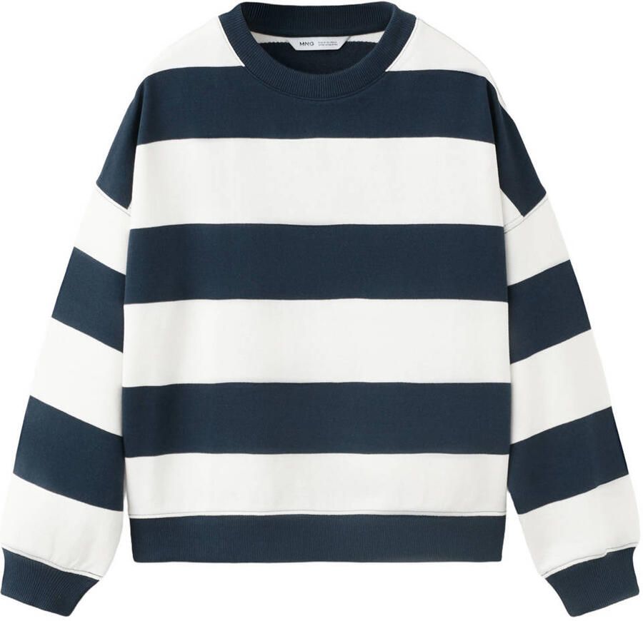 Mango Kids gestreepte sweater marineblauw