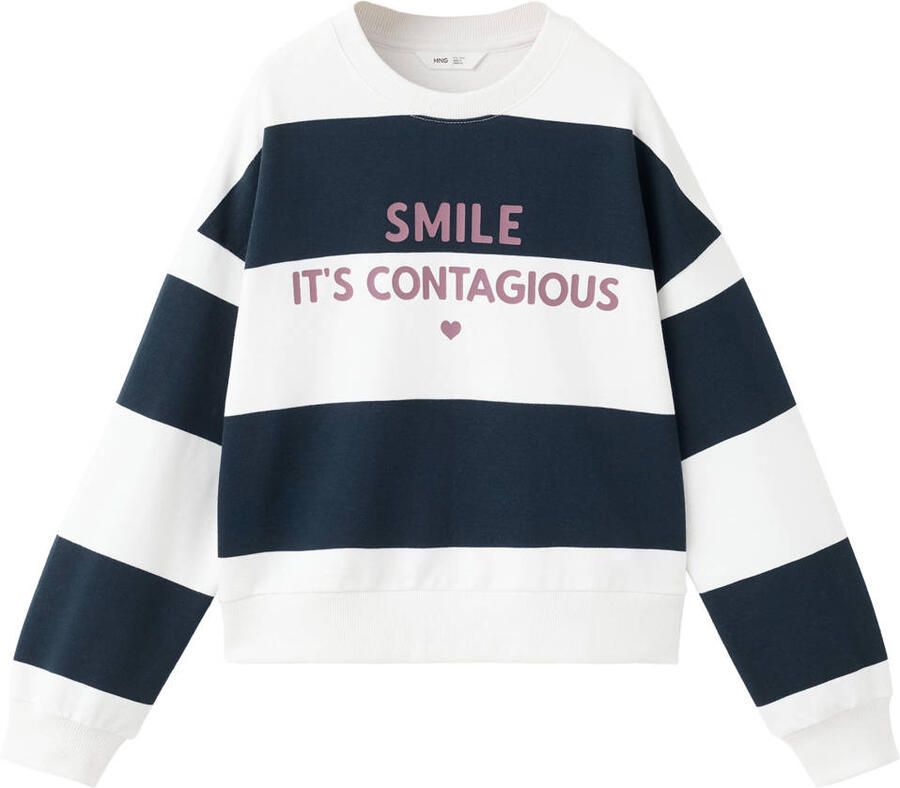 Mango Kids gestreepte sweater marineblauw