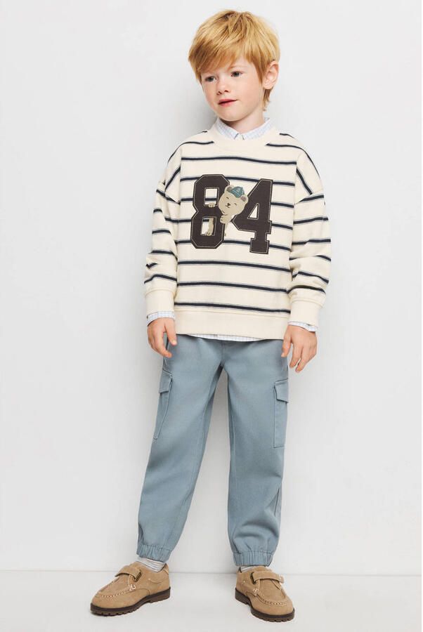 Mango Kids gestreepte sweater wit - Foto 3