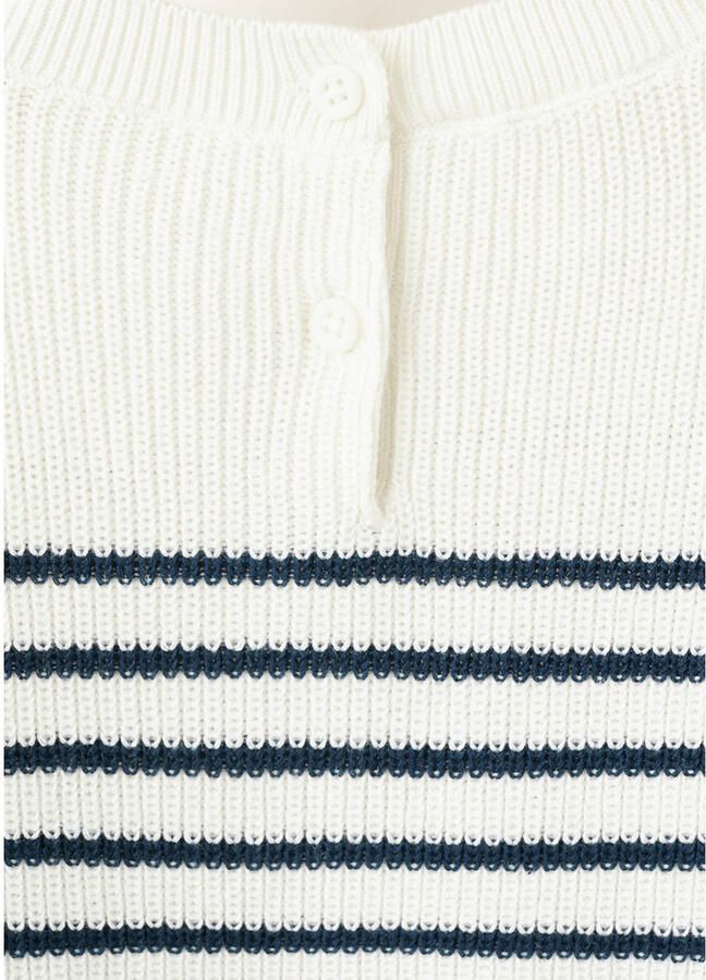 Mango Kids gestreepte sweatjurk gebreid ecru - Foto 2