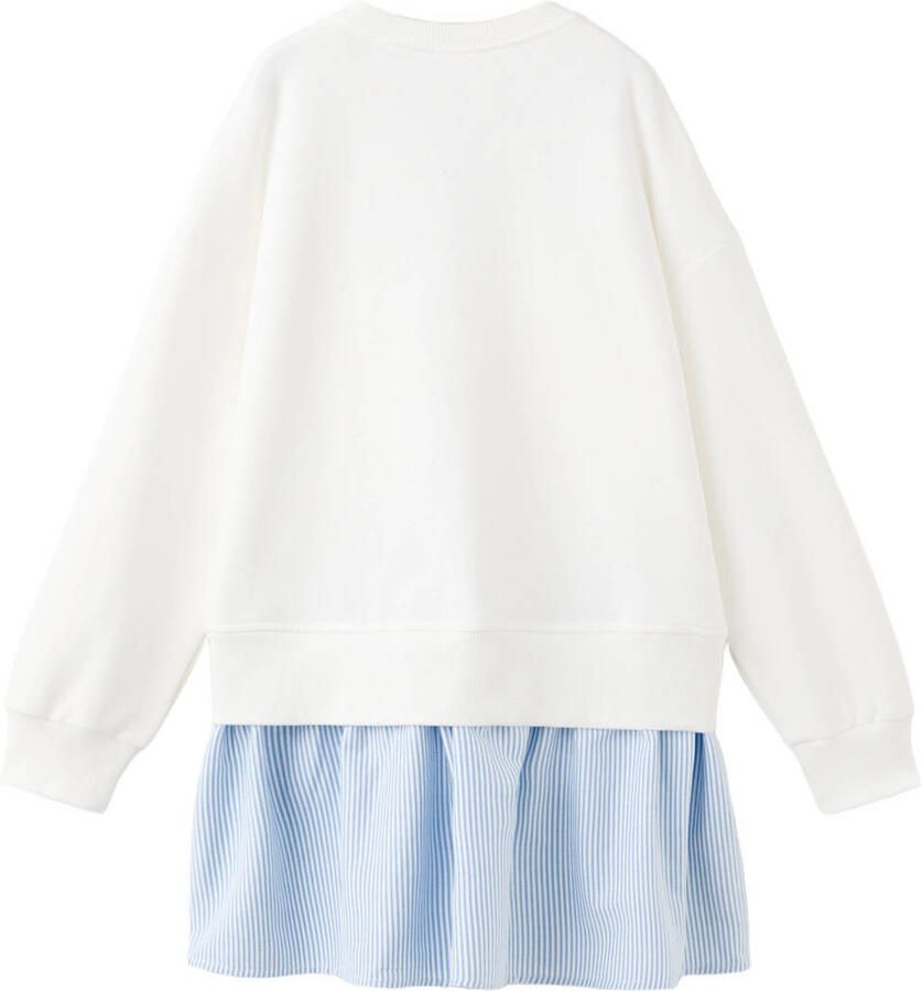 Mango Kids gestreepte sweatjurk wit - Foto 2