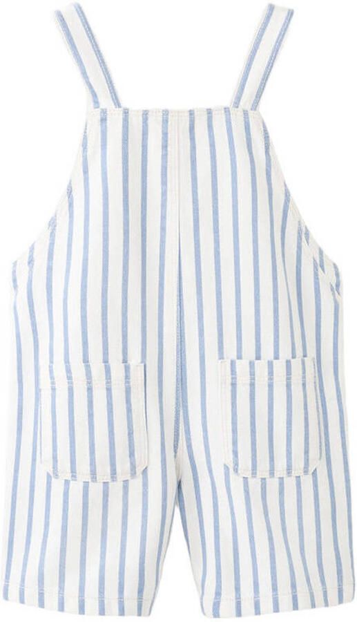 Mango Kids gestreepte tuinbroek light blue denim - Foto 3