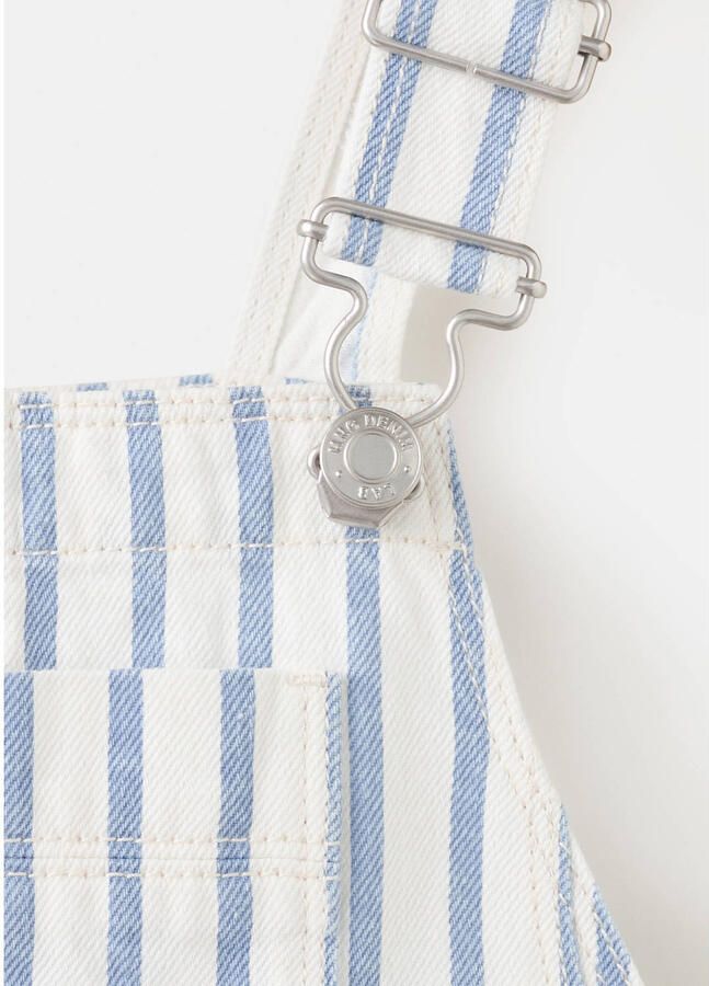 Mango Kids gestreepte tuinbroek light blue denim - Foto 2