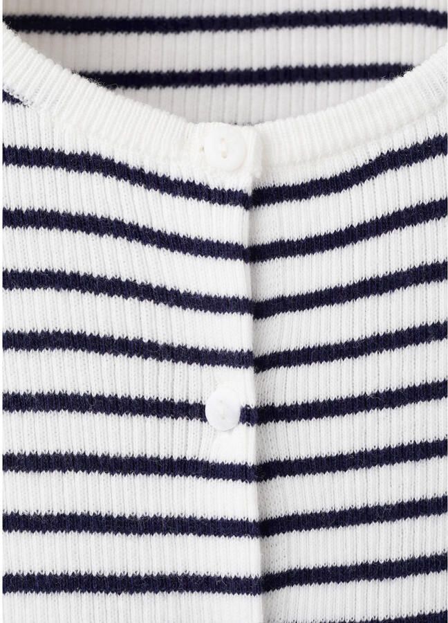 Mango Kids gestreepte vest wit fijn gebreid - Foto 2