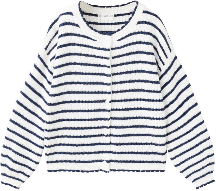 Mango Kids gestreepte vest wit gebreid