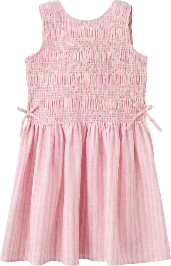 Mango Kids gestreepte zomerjurk roze
