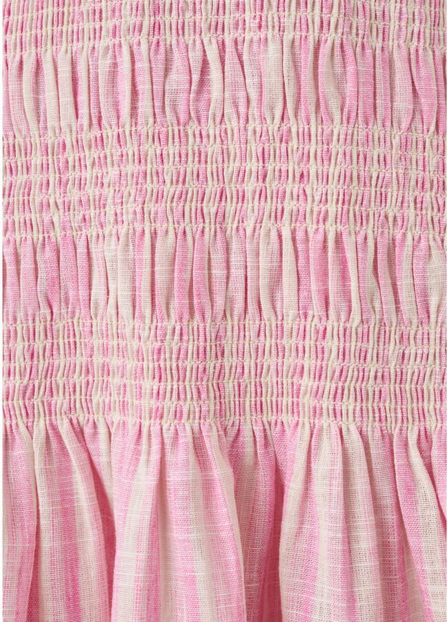 Mango Kids gestreepte zomerjurk roze - Foto 2