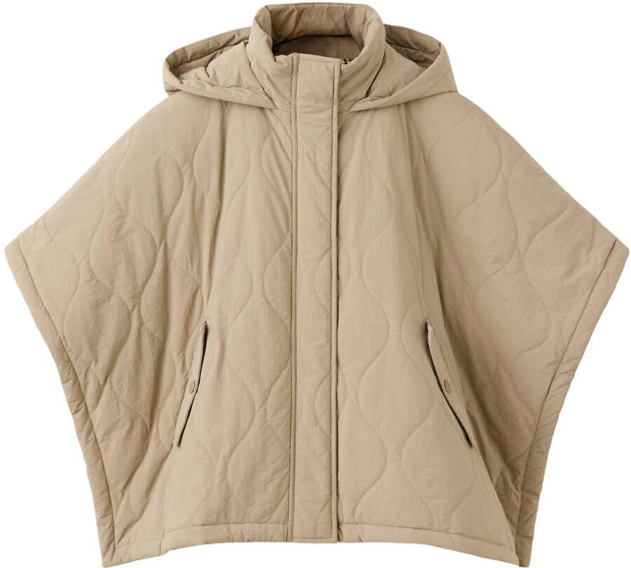 Mango Kids gewatteerde cape jas beige