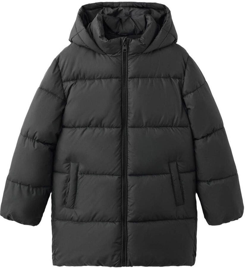 Mango Kids gewatteerde jas zwart