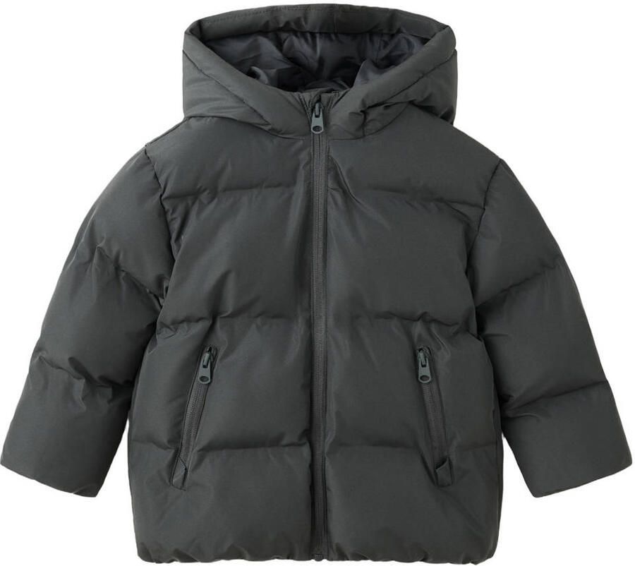 Mango Kids gewatteerde winterjas antraciet
