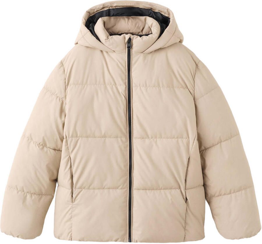 Mango Kids gewatteerde winterjas beige