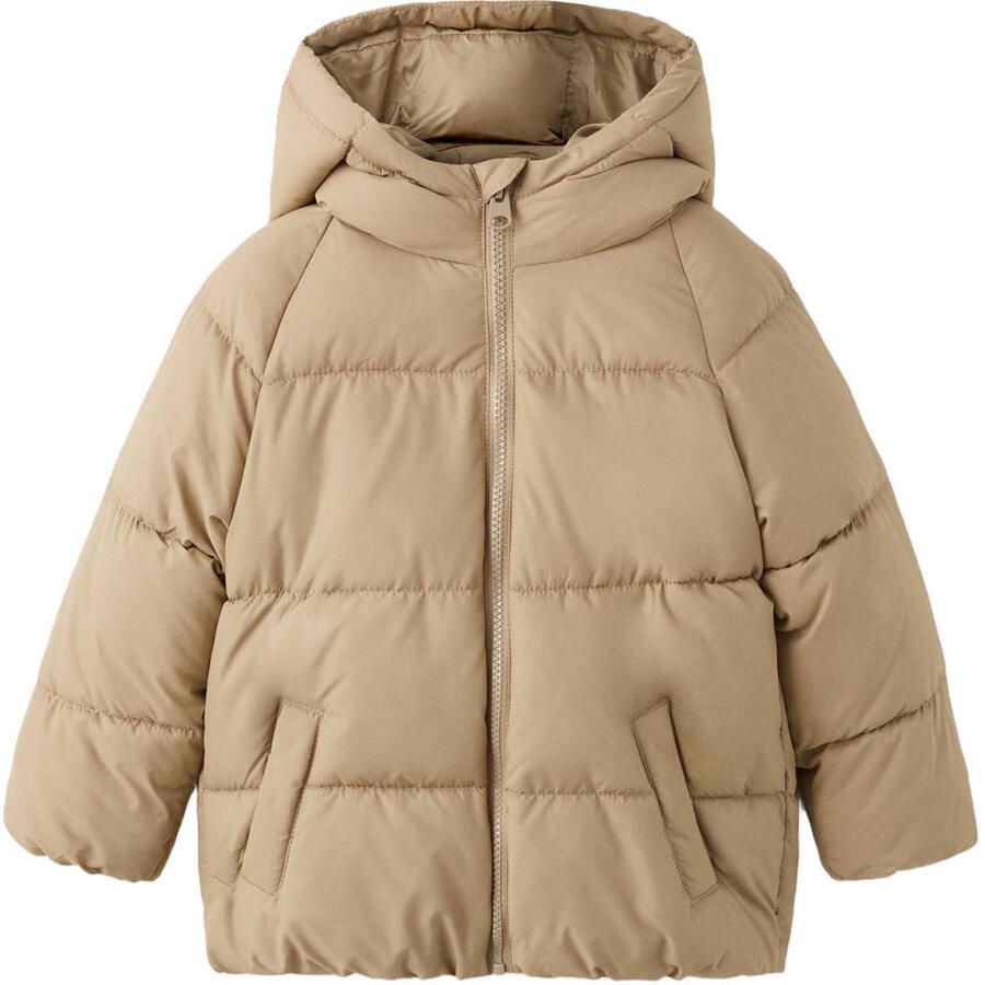 Mango Kids gewatteerde winterjas bruin