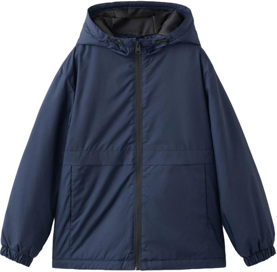 Mango Kids gewatteerde winterjas donkerblauw