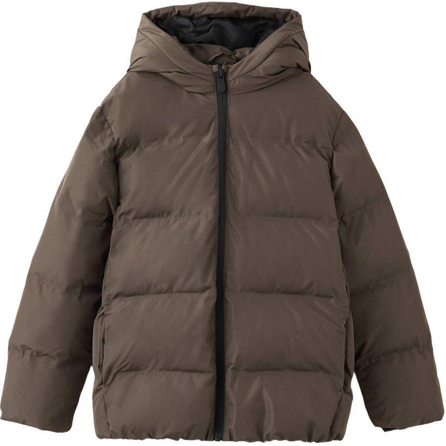 Mango Kids gewatteerde winterjas donkerbruin