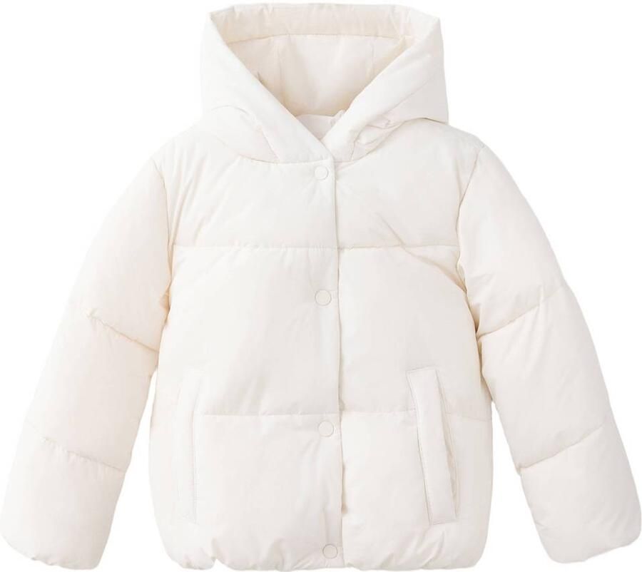 Mango Kids gewatteerde winterjas ecru