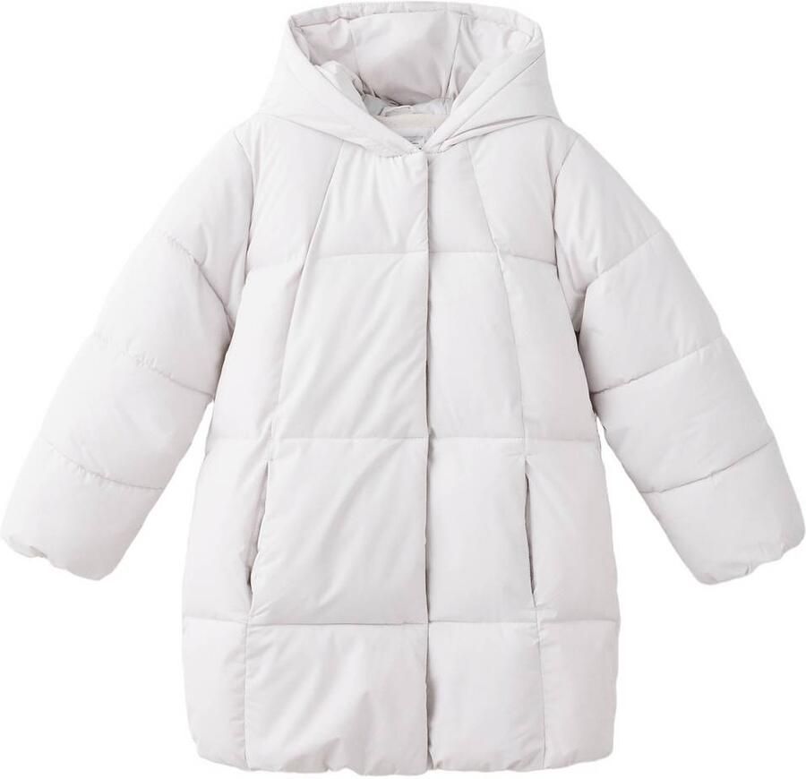 Mango Kids gewatteerde winterjas ecru