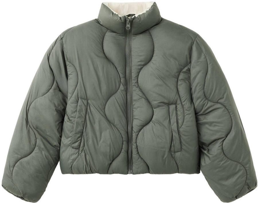 Mango Kids gewatteerde winterjas kaki