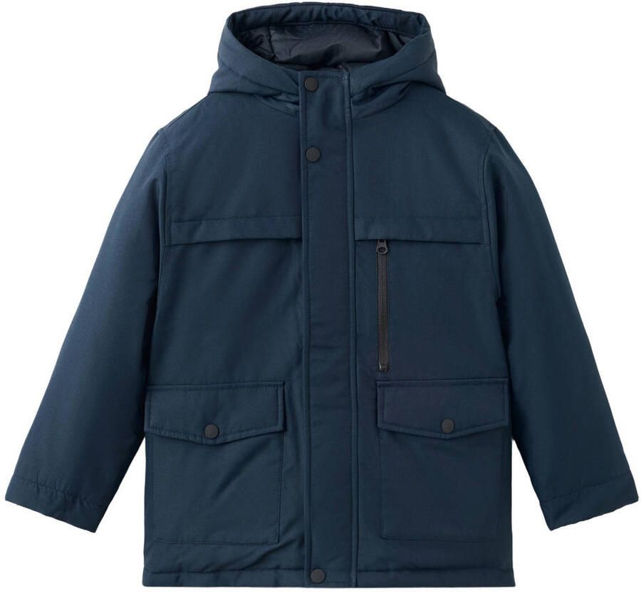 Mango Kids gewatteerde winterjas marineblauw