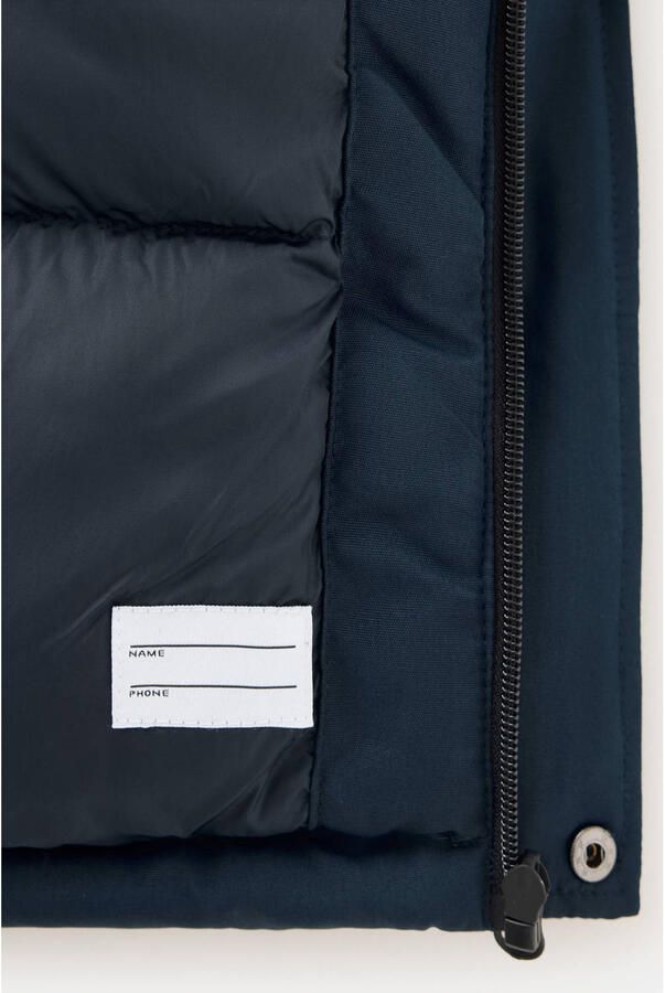 Mango Kids gewatteerde winterjas marineblauw - Foto 2