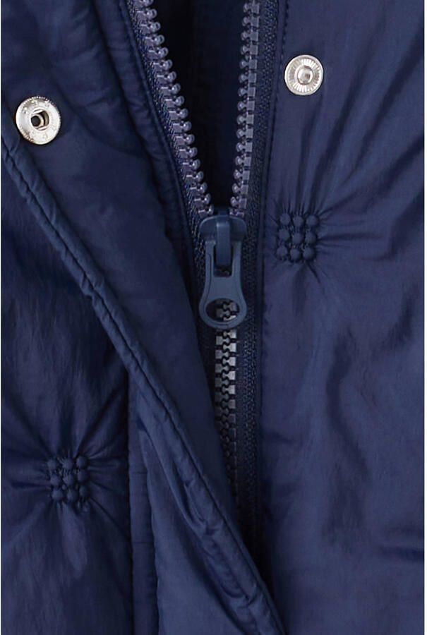 Mango Kids gewatteerde winterjas marineblauw - Foto 2