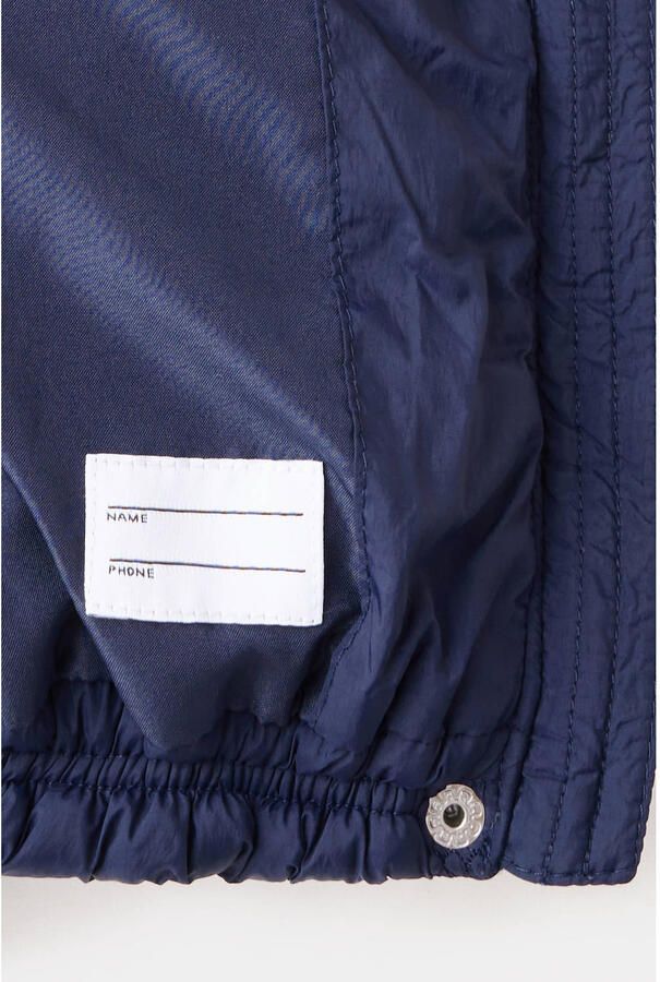 Mango Kids gewatteerde winterjas marineblauw - Foto 3
