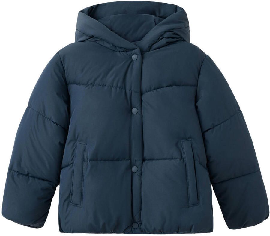 Mango Kids gewatteerde winterjas marineblauw