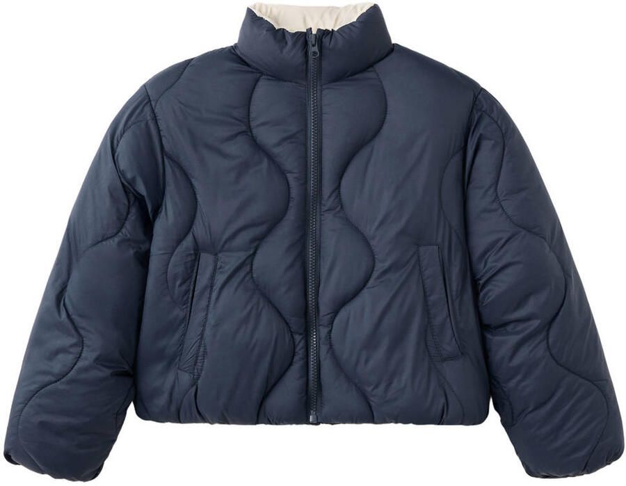 Mango Kids gewatteerde winterjas marineblauw