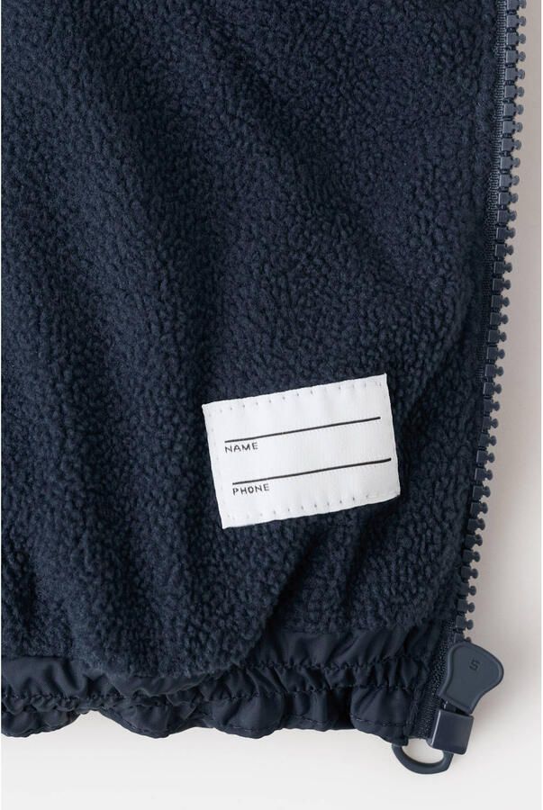 Mango Kids gewatteerde winterjas marineblauw - Foto 3