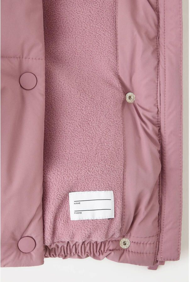 Mango Kids gewatteerde winterjas roze - Foto 3