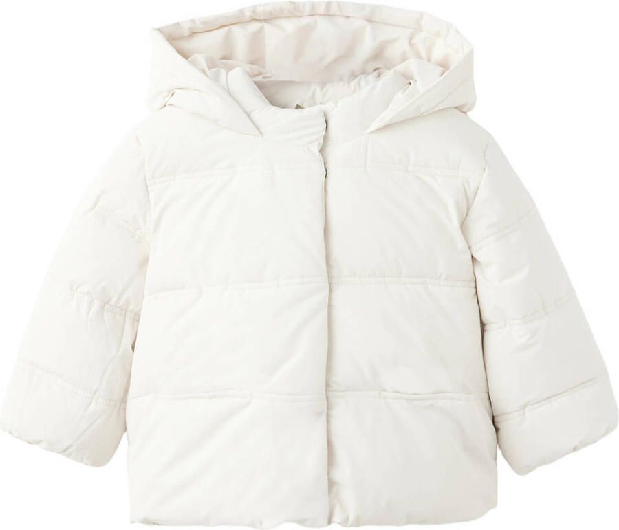 Mango Kids gewatteerde winterjas wit