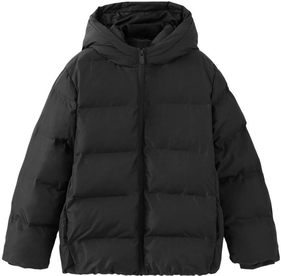 Mango Kids gewatteerde winterjas zwart