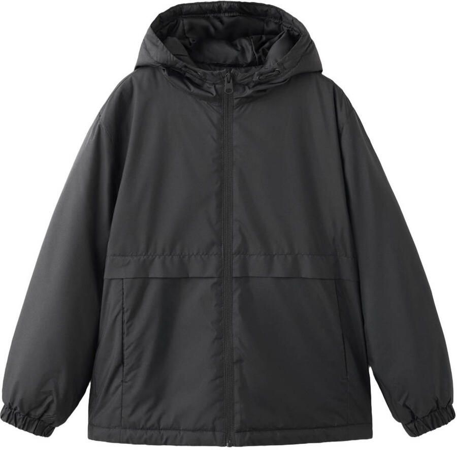 Mango Kids gewatteerde winterjas zwart