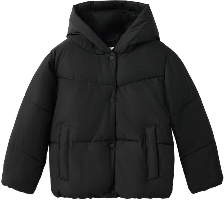 Mango Kids gewatteerde winterjas zwart
