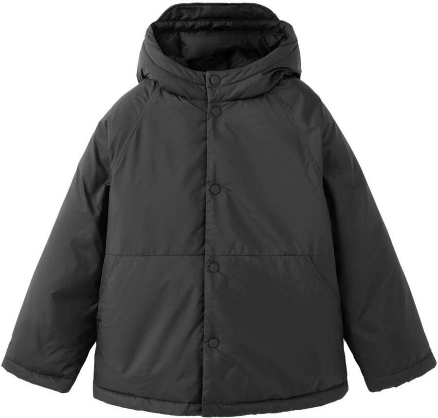Mango Kids gewatteerde winterjas zwart