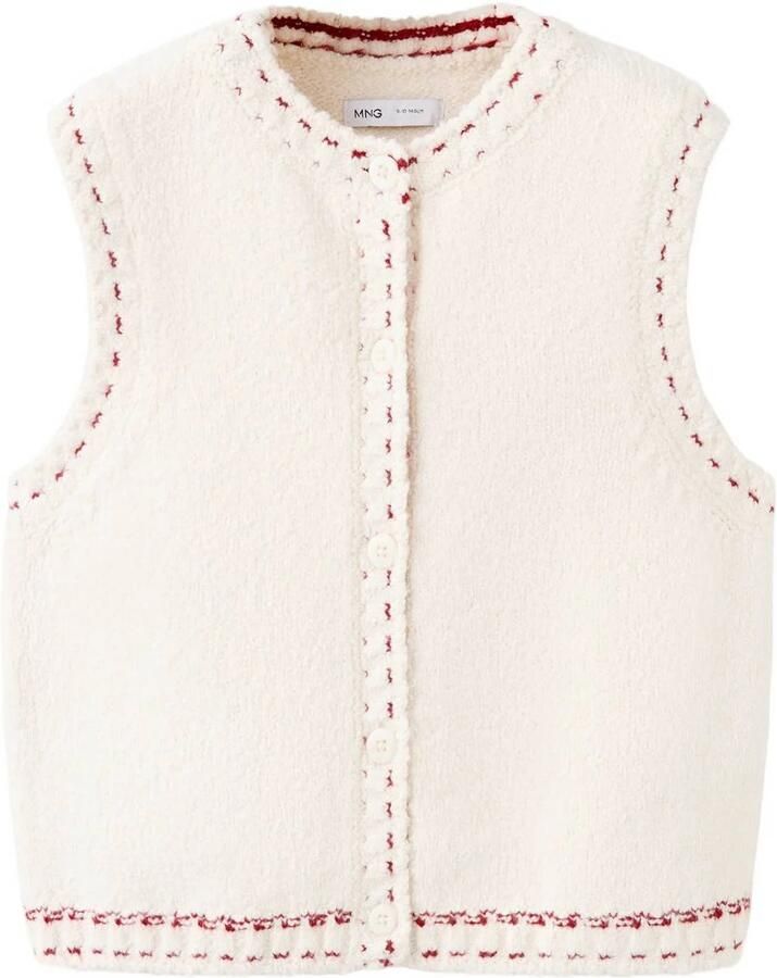 Mango Kids gilet beige rood