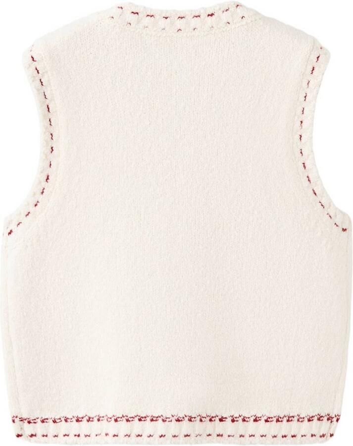 Mango Kids gilet beige rood Meisjes Katoen Ronde hals Effen - Foto 2