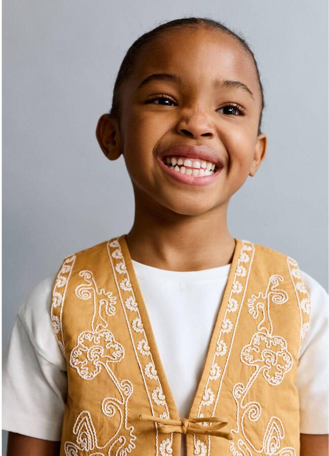Mango Kids gilet geel - Foto 3