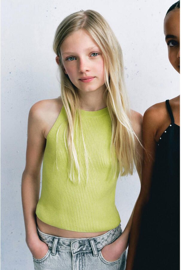 Mango Kids haltertop limegroen - Foto 3