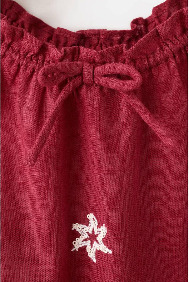 Mango Kids haltertop met sterren donkerrood - Foto 3